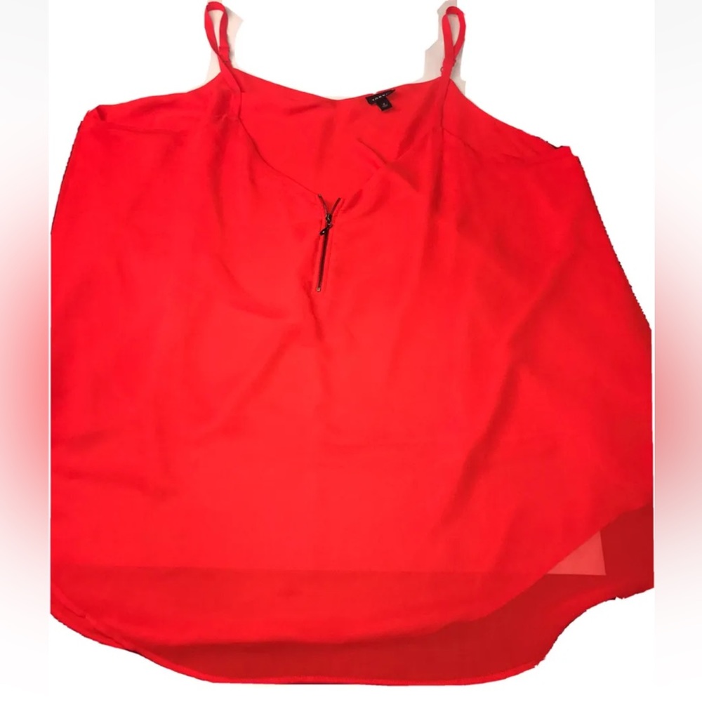 Torrid Orange TANK TOP BLOUSE 3XL women’s 1/4 Zip Spaghetti Straps Lined Shirt